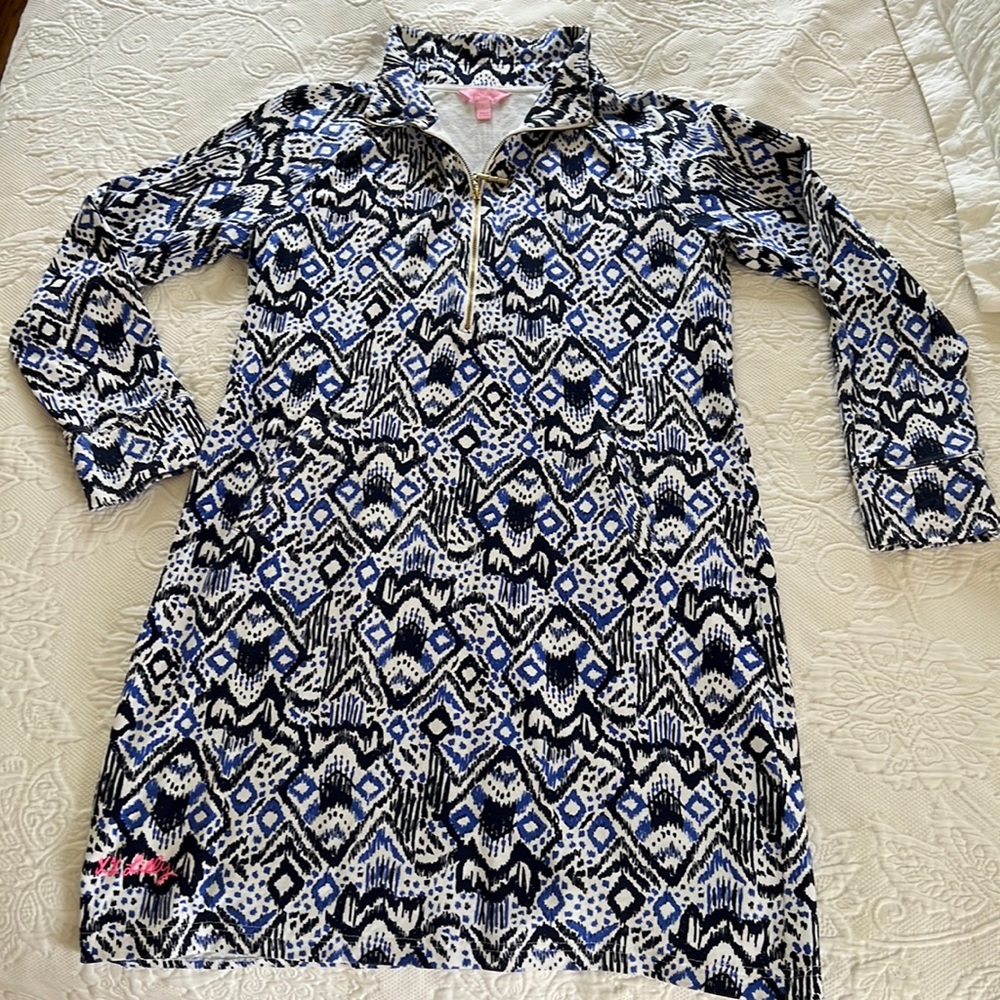 1/4 Zip all cotton dress with working pockets.